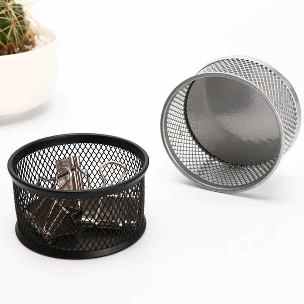 

4 PCS Paper Clip Storage Bucket Desk Organizer Paperclip Dispenser Multi-functional Holder Container Iron Office Cup