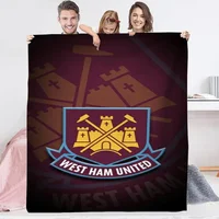 West Ham United Logo Cute Throw Blanket for Winter Blankets for Decorative Sofa Cover Blanket King Size Microfiber Bedding Plaid 2