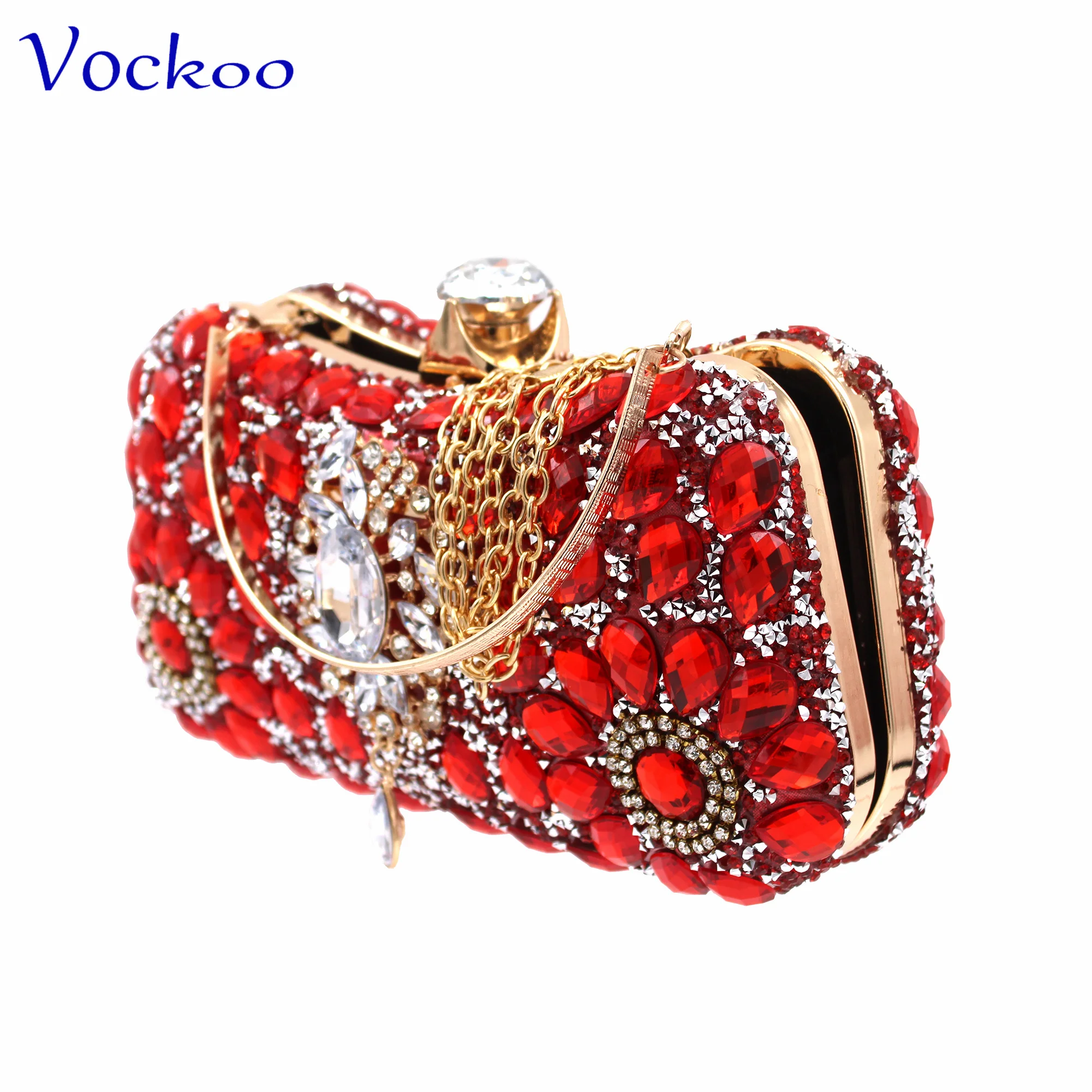 African Style Shoes and Bag in Red Color Peep Toe Sandals with Shinning Crystal 2024 Specials Design Sexy Women for Party