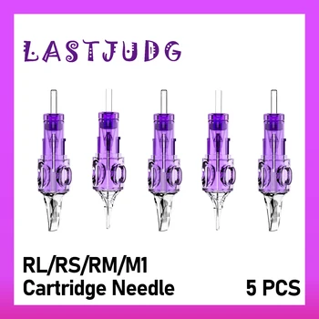 Tattoo Cartridge Needles LASTJUDG 5PCS Disposable Safty RL RS RM M1 Tattoo Needle Hot Sale Purple Tattoo Cartridge Needles 1