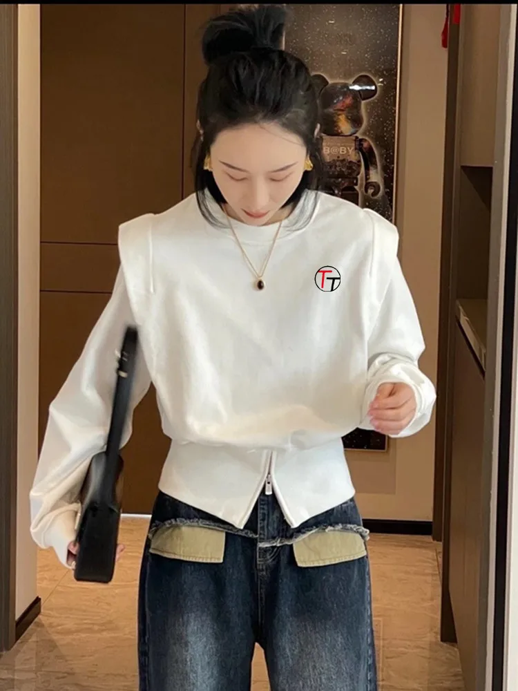 명품 Pure Cotton Golf Long Sleeves Women Golf Wear Autumn New Jumper Fashion Design Sense Casual Top Women Clothing