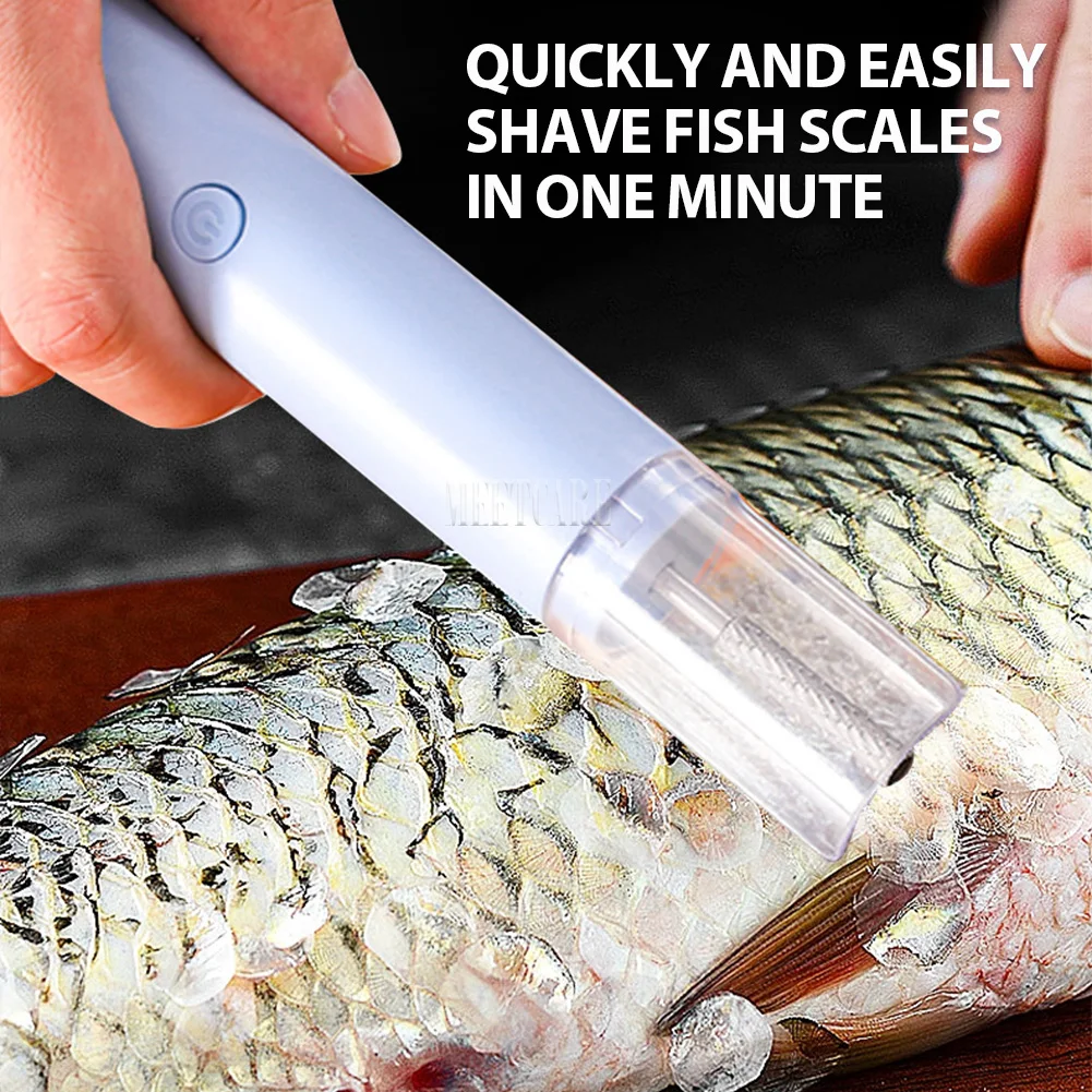 Wireless Fish Scaler Romover Cleaner Electric Fishing Scalers Waterproof Seafood Tools Kitchen Tools 1500mAh