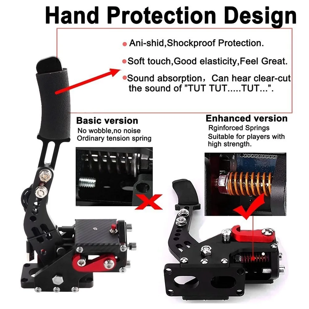 HCXLELD Sim Racing Handbrake - Aluminum Alloy E-Brake For G29, G920, T300 & TX Racing Wheels