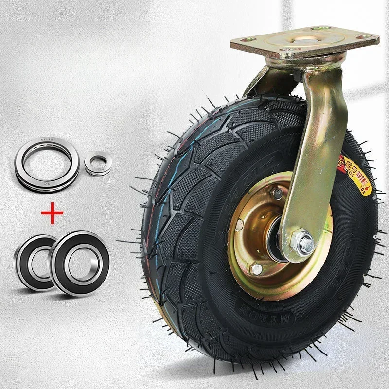 Inflatable Universal Wheel 6-8-10 Inch Tire Rubber Caster Pulley Trolley Mute Heavy utility wagon wheels