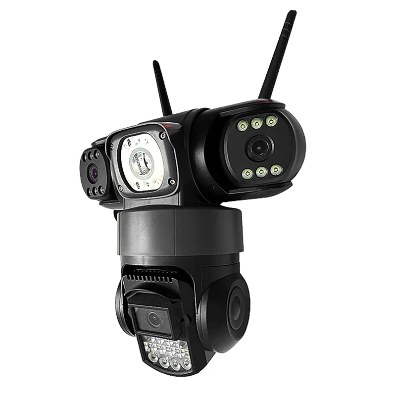 WiFi IP Camera Outdoor 12MP 6K Triple Lenses Triple Screens Security Video Monitor Night Vision Waterproof CCTV Cameras 6