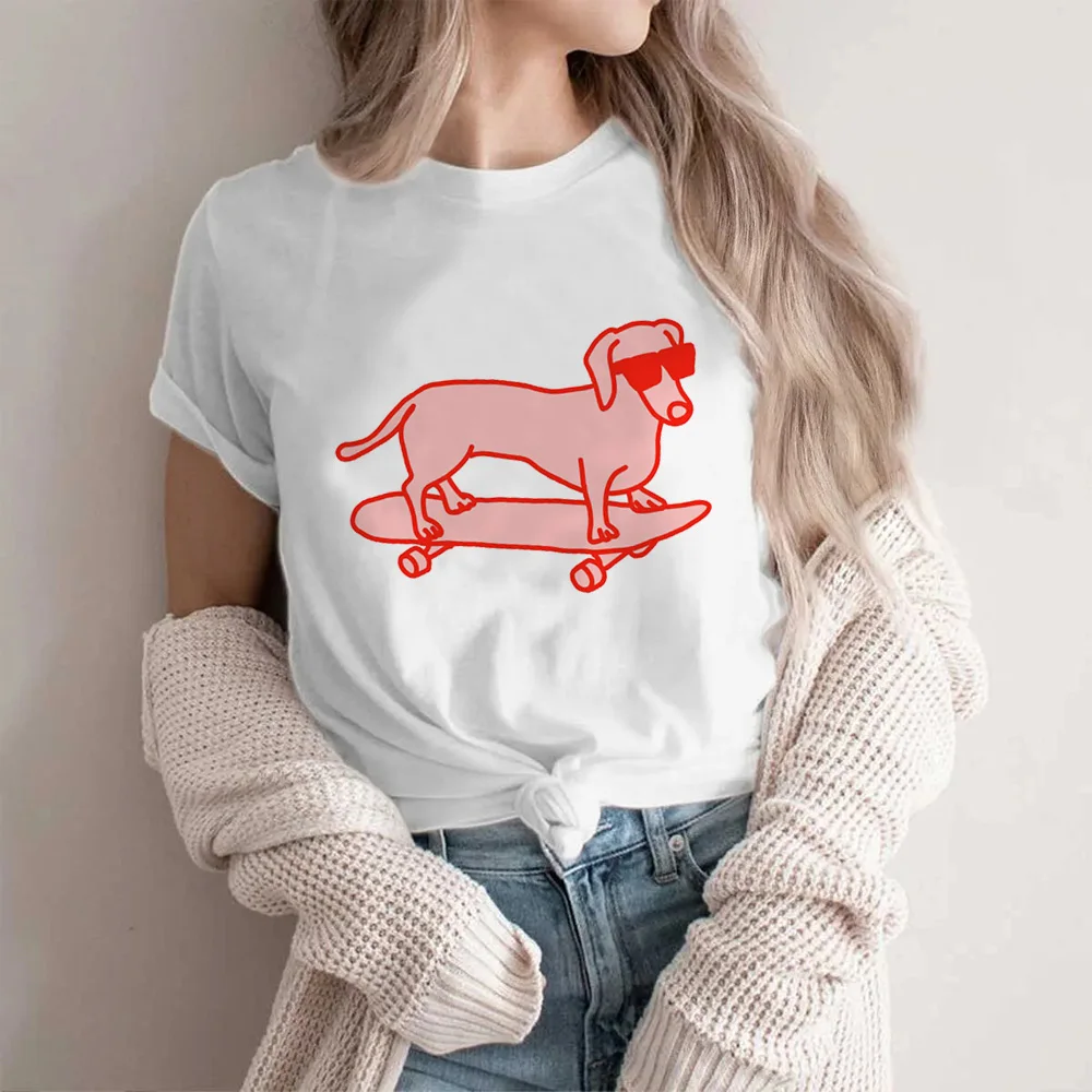 

Сосиска, собака, женская модель Y2K, футболки для девушек, забавная японская одежда в стиле Харадзюку