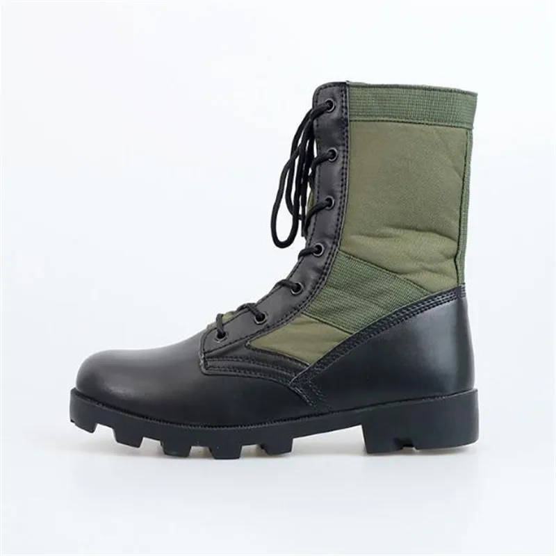 Military Army Men Boots Winter Lace Up Waterproof Outdoor Shoes Breathable Canvas Camouflage Tactical Combat Desert Ankle Boots