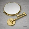 Gold foldable double-sided makeup mirror bathroom mirror 1:3X makeup mirror wall mounted circular mirror bathroom supplies 5