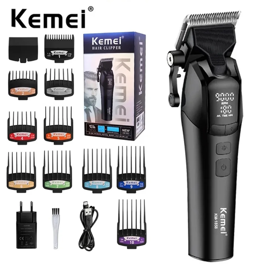 Professional Rechargeable Cordless Barber Hair Clippers & Trimmer