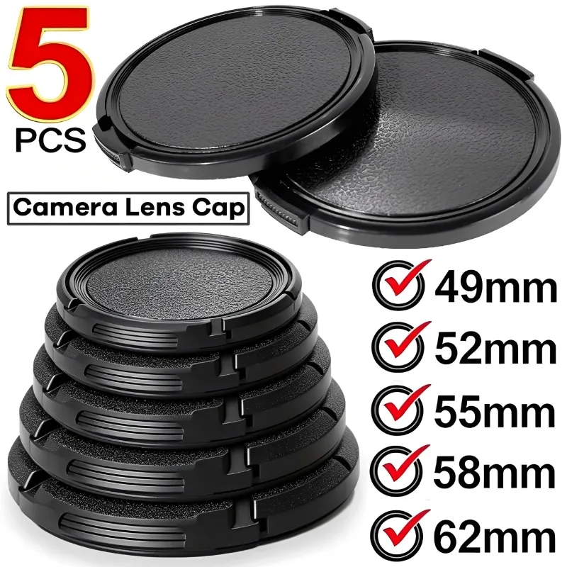 5/1Pcs 멀티 사이즈 카메라 렌즈 캡 범용 디지털 카메라 보호 커버 니콘  후지 올림푸스 DSLR 렌즈 캡