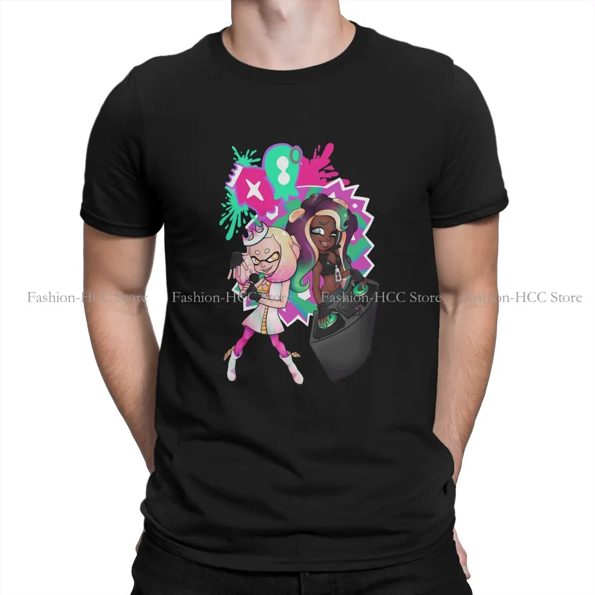Splatoon TShirt for Men Off the Hook Band Basic Summer Sweatshirts Splatoon TShirt for Men Off the Hook Band Basic Summer Sweatshirts