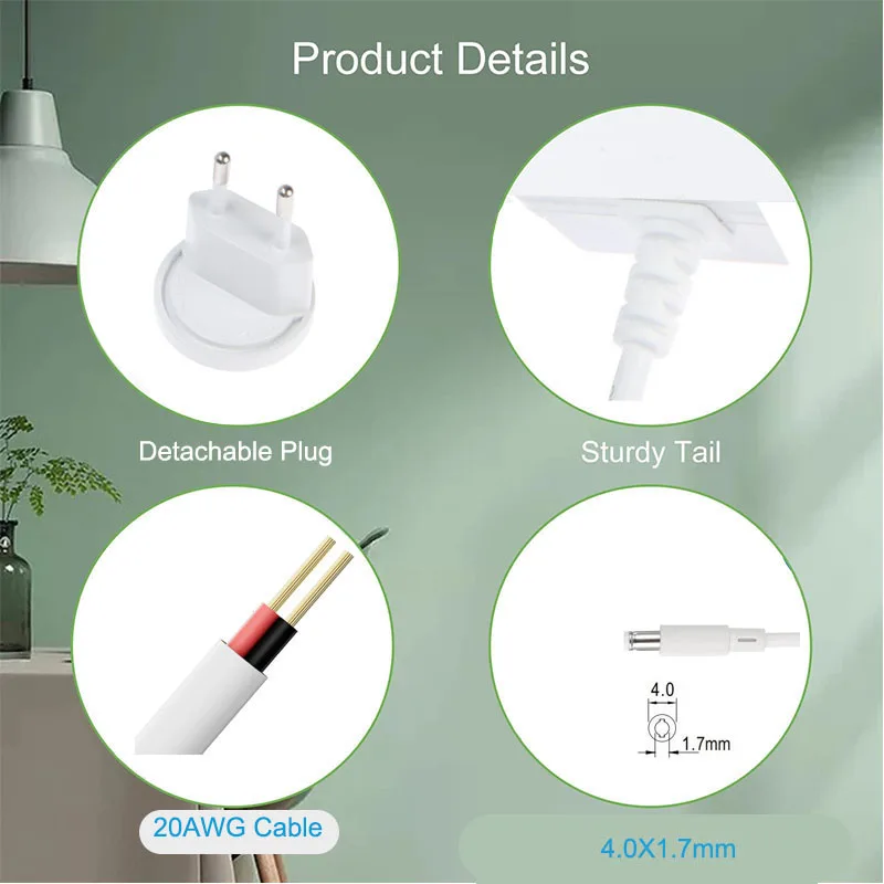 Yeelight 스마트 스트립 라이트 1S 전원 공급 장치 어댑터 24V LED 전원 드라이버-24V-0.9A-DC 4.0X1.7mm 플러그용 24V 교체용 충전기 ?