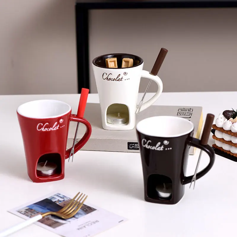 EuropeanCandleCupCheeseChocolateMeltingCeramicMugHeatingFood
