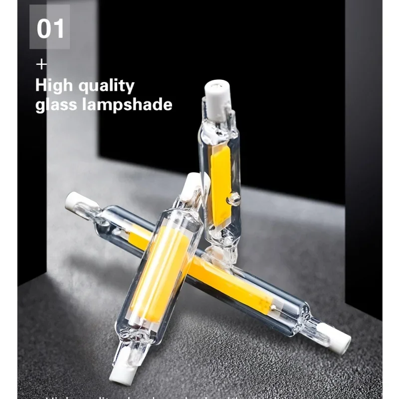 할로겐 라이트 스포트라이트 교체용 COB 램프, R7s LED 램프, AC110V, 220V, 78mm, 118mm, J78, J118, 1-6PCs