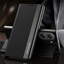 Luxury Plating Leather Flip Case with Kickstand Cover for POCO X6 Pro (Black)