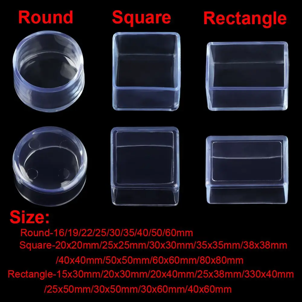 4pcs/set Table Floor Protectors Cups Round Bottom Non-Slip Covers Chair Leg Caps Silicone Pads Furniture Feet images - 6