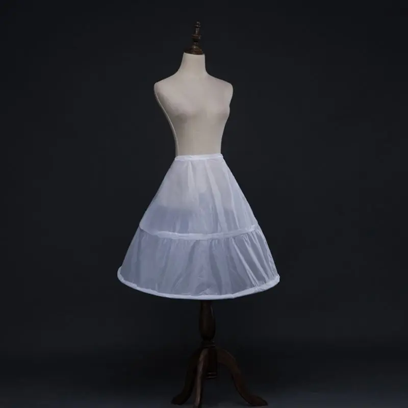 Wedding Petticoat Underskirt 2 Hoops 65cm For Flower Girls Children Kids