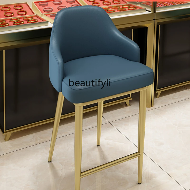 

CXH Dedicated Chair Cashier Counter Reception Chair Home Backrest High Leg Bar Stool