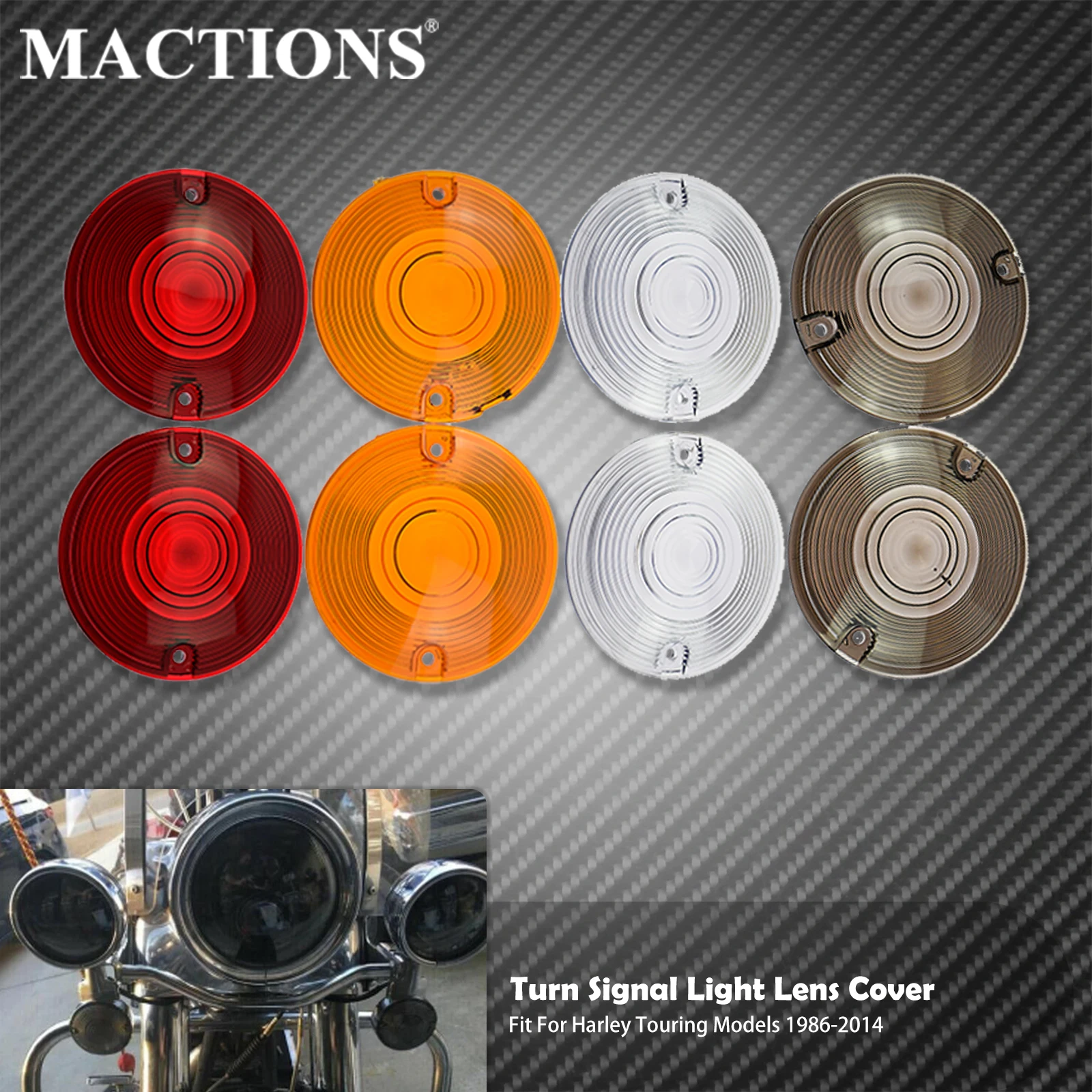 2pcs Motorcycle Turn Signal Light Lens Cover For Harley Touring Electra Glides Road King Ultra