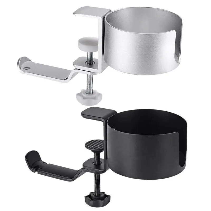 2 In 1 Headphone Holder Universal Gaming Headset Hanger Mount Desktop Computer Desk Fixed Cup Holder Drink Cup Mug Rack