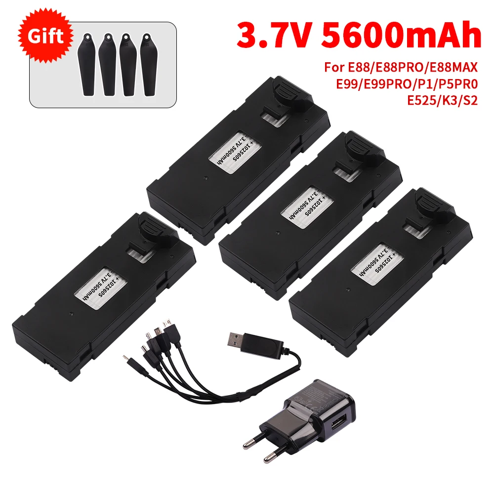 Batterie Drone 7.6V 3000mAh LiPo avec Chargeur - Lot de 2-5 Pièces