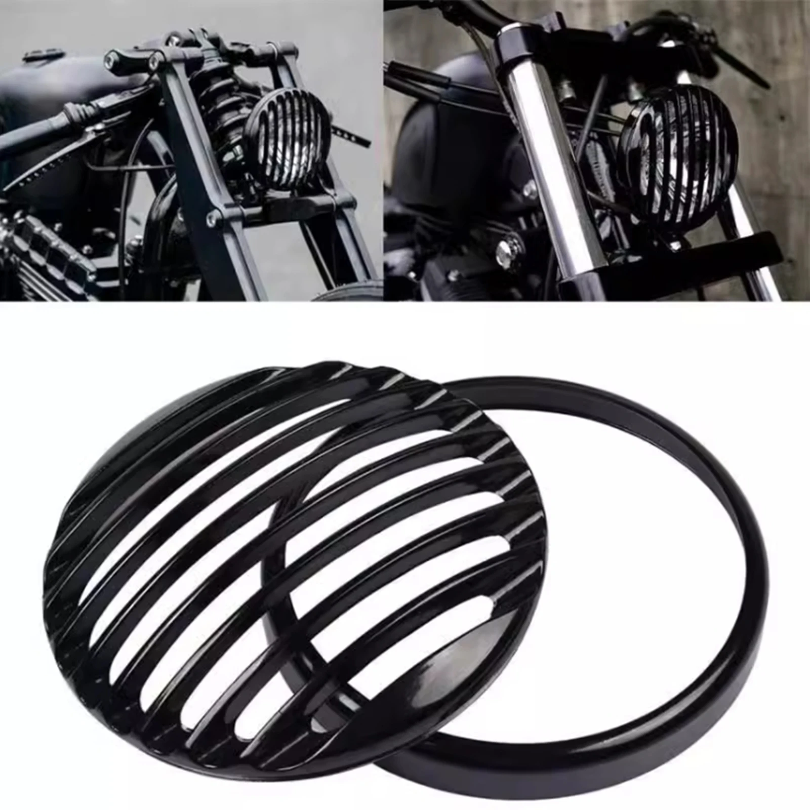 

For Triumph Bonneville Bobber Black 2018-2022 Motorbike Front Headlight Grill Cover Headlamp Frame