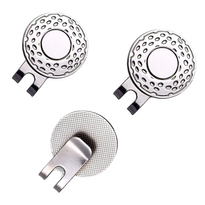 Golf Hat Clip Mark 25mm Coin Silver Ball Position Label with Magnet MJ-04 golf ball mark golf hat clip