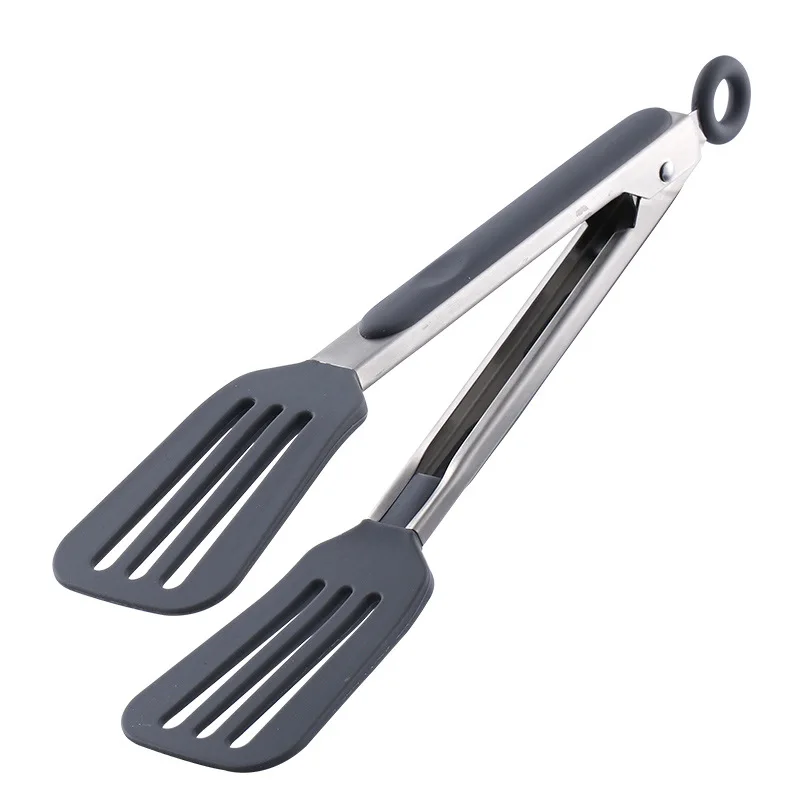 Silicone Anti-Scald Barbecue Clip Food Tongs Pastry Grill Meat Clamp Stainless Steel Non-Stick Utensils Kitchen Accessories food tongs