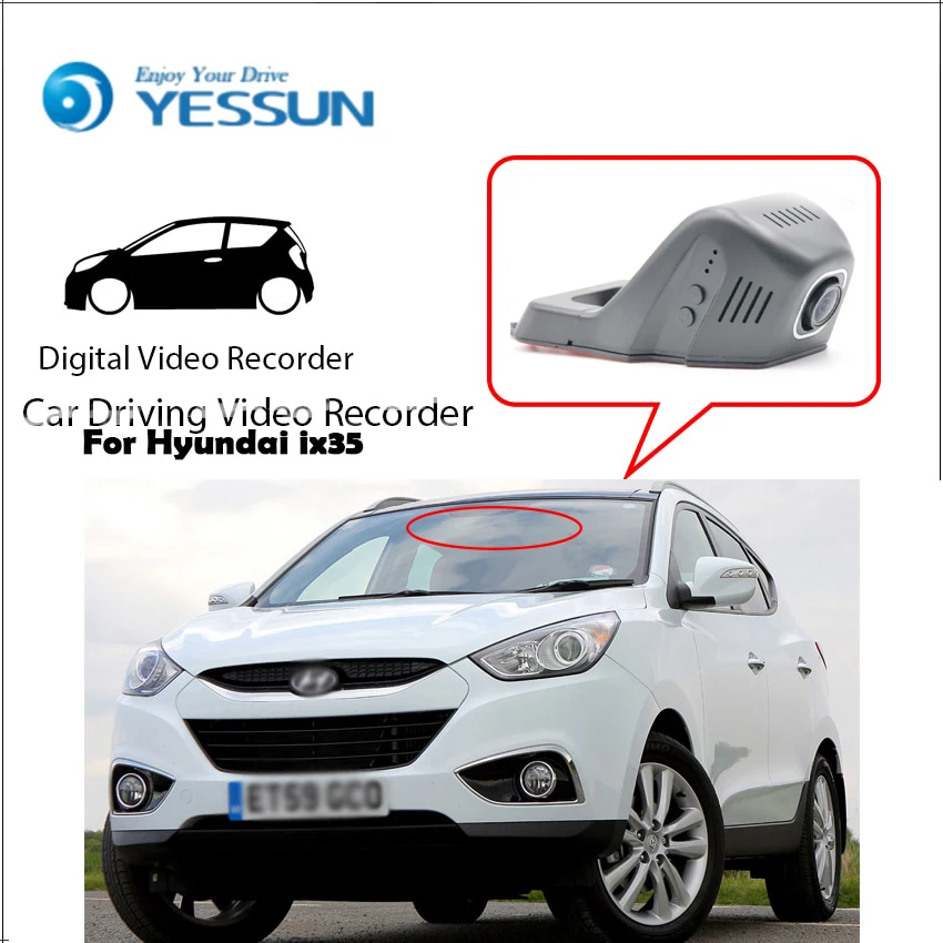 

YESSUN for Hyundai ix35 Car Driving Video Recorder DVR Mini Control APP Wifi Camera Registrator Dash Cam Original Style