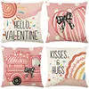Valentines Day Decorative Pillow Covers 18x18 Set of 4 Love Heart Pillowcase Throw Cushion Case for Sofa Couch Valentine Decor 5
