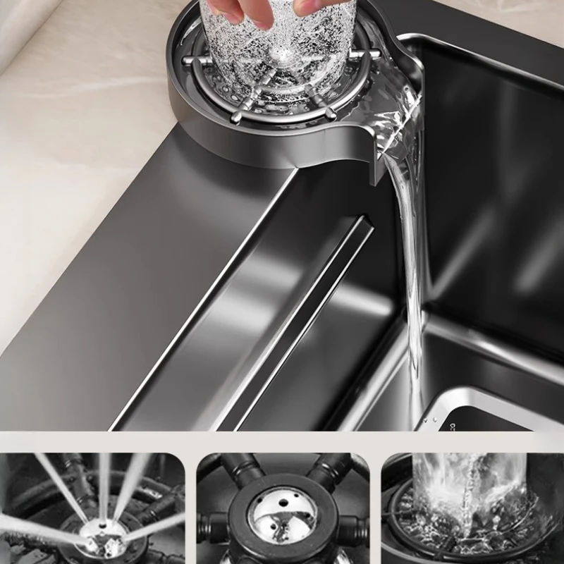 Stainless Steel 304 Kitchen Sink Large Bowl Undermount Thickened Home Dishwasher Basin Vegetable Wash Basin Countertop Sink