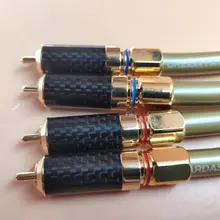 Free shipping Pair HiFi Audio RCA Cable Cardas GOLDEN 5C Interconnect wire High with end gold plating lotus plug