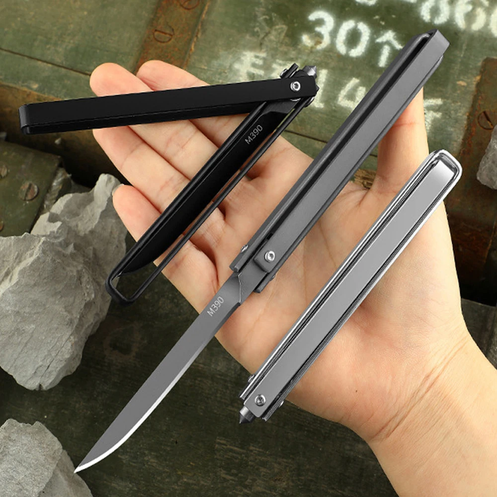 60HRC Folding Knife M390 CNC Cutting Blade Military Tactical Pocket Knives Outdoor Survival Gear