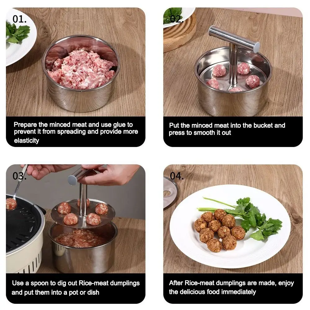 Meatball Maker 6/12 Holes Stainless Steel Quick Cooking Kitchen Extruded