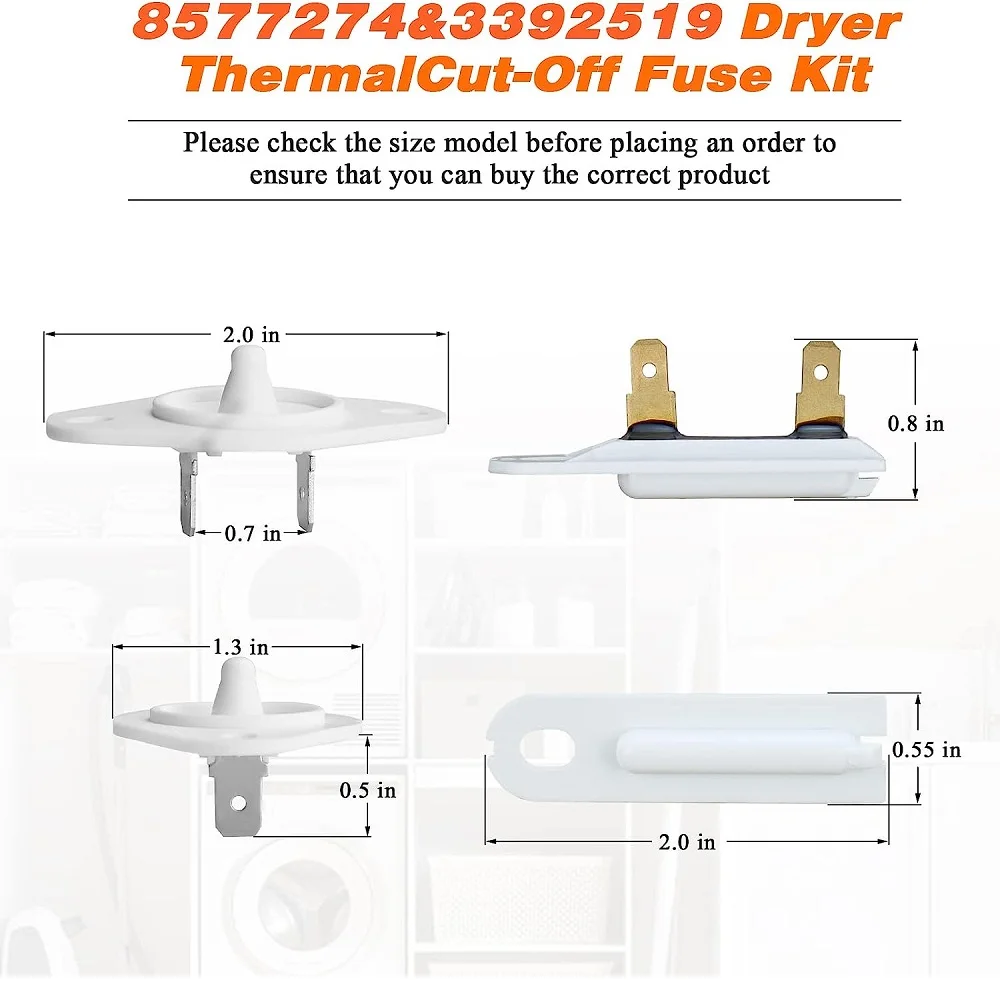 280148 Thermal Cut-off Kit For Whirlpool Dryers - Includes 3392519 Fuse & 8577274 Thermistor, Repair Kit