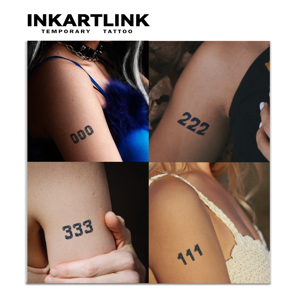 デジタルナンバー一時的なタトゥーステッカー、防水マジックタトゥー