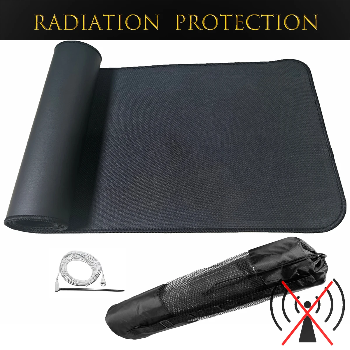 접지 코드 및 막대가 있는 접지 요가 매트, 미끄럼 방지 스포츠 피트니스 전도성 패드, 체조 정전기 방지 건강 