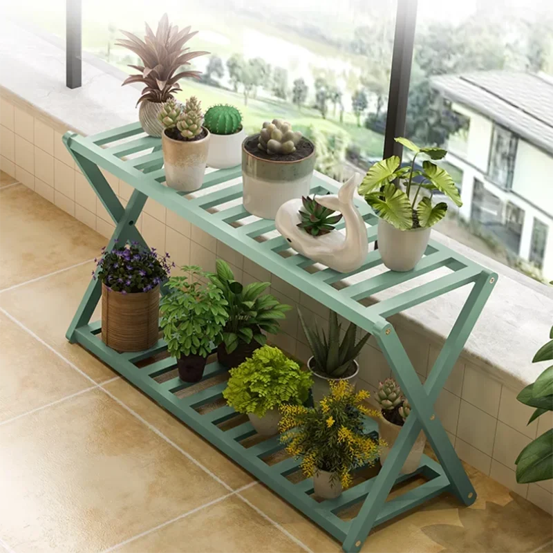 Indoor Patio Plant Stand Blue Wooden Flowers Bedroom Plant Stand Backdrop Pots Estanterias Para Plantas Balcony Furniture