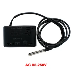 Smart WiFi Temperature Switch with Energy Monitor - Tuya Enabled Intelligent Thermostat Compatible with Voice Assistants - AC 85 - 250V