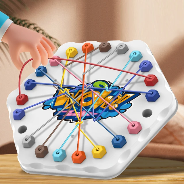 Kids Rope Knots Puzzle Board Game Color Line Twisted Connected Ropes Logic Thinking Table Game Parent Child Interactive Toy 4