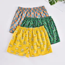 3pcs Boxer Men Shorts 100% Cotton Boxers Men Underwear Men's Panties Loose Male Sleep Underpants Large Size Printing Arrow Pants