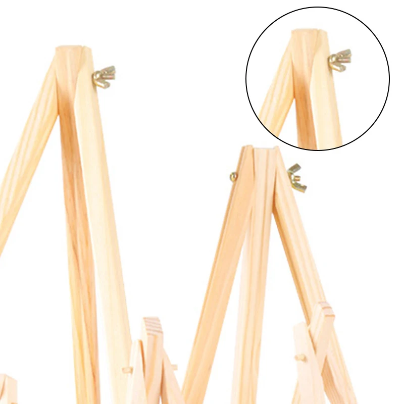 1pcs Natural Wood Mini Easel Frame Tripod Display Holder Meeting Wedding Table Name Card Stand Children Painting Display Craft 5