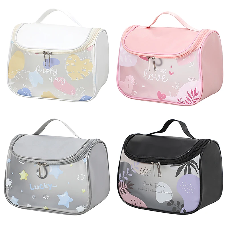 Tragbare Kosmetik tasche weibliche Reise Lagerung Toiletten artikel organisieren Frauen wasserdichte PVC-Wasch set transparente Reiß verschluss Make-up Fall – Detail 8
