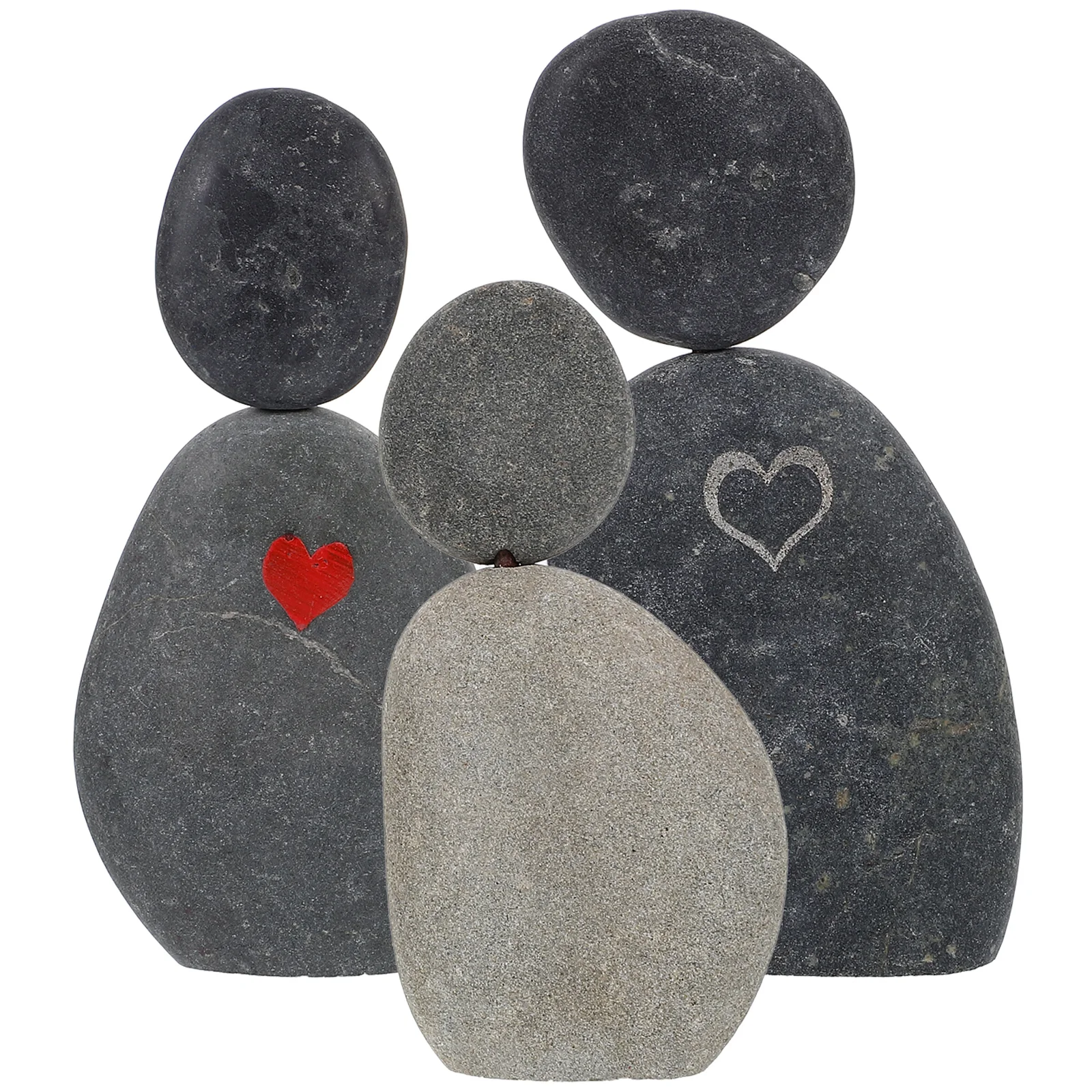 

1 Set of Minimalist Family Statue Stone Figurine Ornament Stone Craft Family Sculpture Table Decor