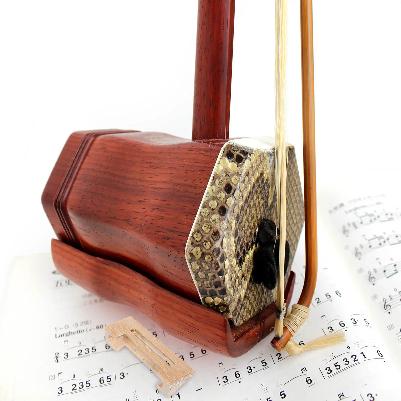 5개입 산시안 브리지, 속이 빈 디자인의 오래된 대나무 수제 전문 중국 악기 브리지, 정통 음색과 공명을 위한 민속 악기용