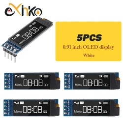 Pack of 1 - 10 OLED Display Modules - 0.91 Inch, White/Blue, 128x32 Resolution, IIC/I2C Interface (5pcs - white)