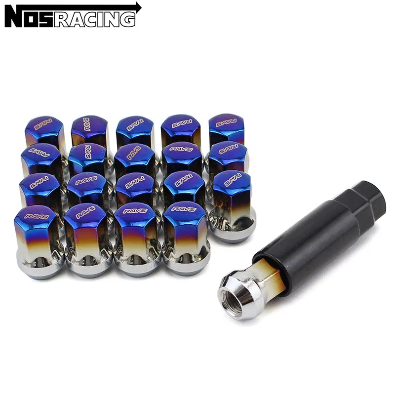 RAYS Stainless Steel Wheel Lugnut M12x1.5/M12x1.25 Burn Blue Wheel Nuts