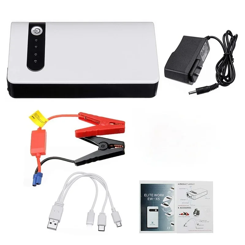 Portable Car Emergency Kit Car Battery Jump Starter 12000 MAh Power Bank Jump Starter with Flashlight