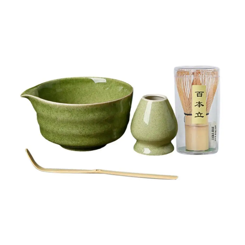 NEW High-end 4pcs/set Japanese Ceramic Matcha Gift Set Whisk And Sumptuous Grinder Box Brush Tea With Tea Tools Bowl Hold M M8W2