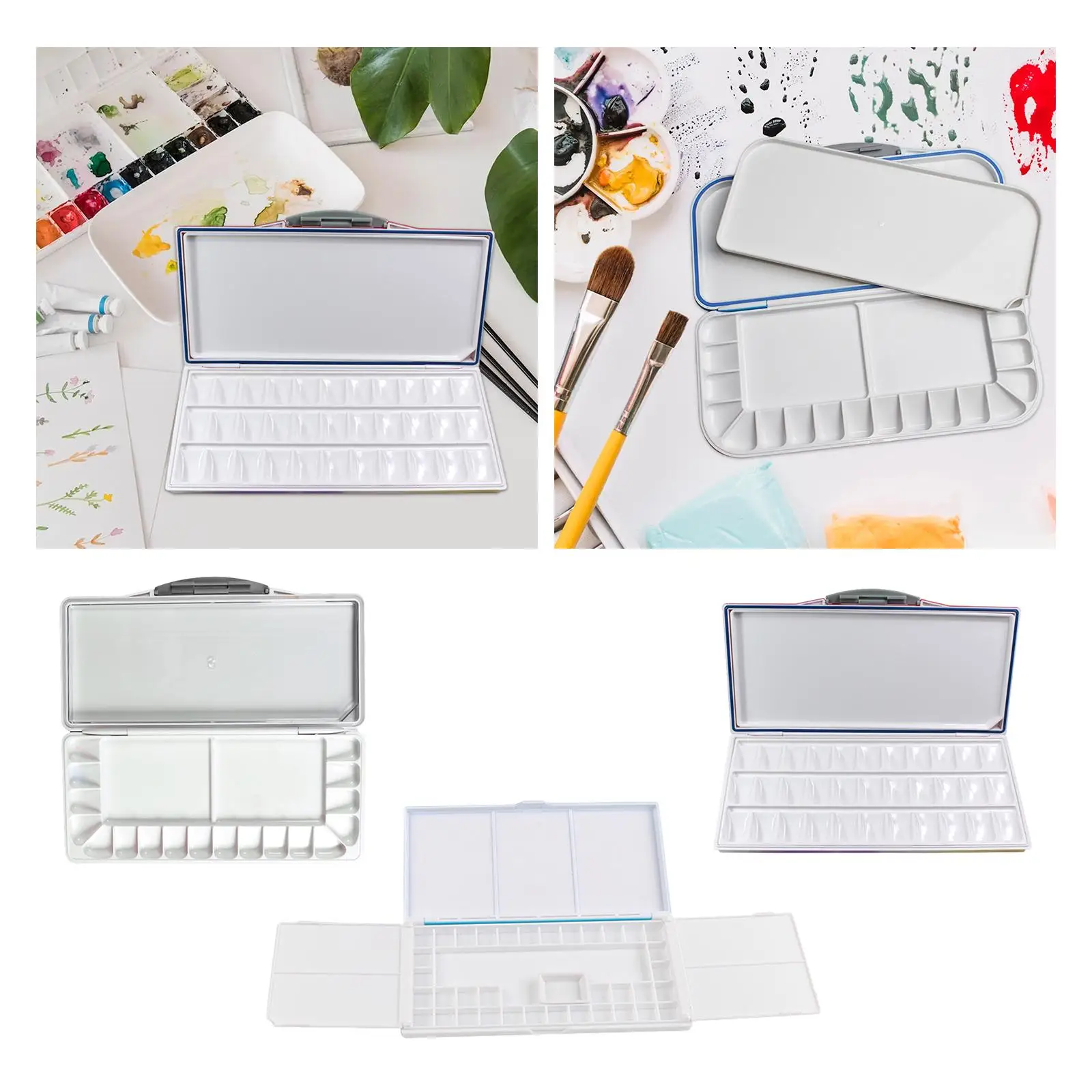 Watercolor Palette Leakproof with Lid Portable Empty Airtight Paint Box Travel Gouache Mixing Tray for Acrylic Painting Supplies paint tray color palette watercolor palette
